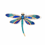 Brosă libelulă cu email colorat