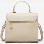 Geantă din piele naturală Bej Taupe – 22.5 x 20 x 10 cm