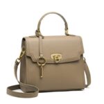 Geantă din piele naturală Bej Taupe – 22.5 x 20 x 10 cm