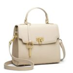 Geantă din piele naturală Bej Taupe – 22.5 x 20 x 10 cm