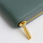 Portofel piele naturală - Verde Mat Prăfuit modern și sofisticat