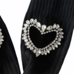 sosete elegante cu decupaj inima si cristale 2